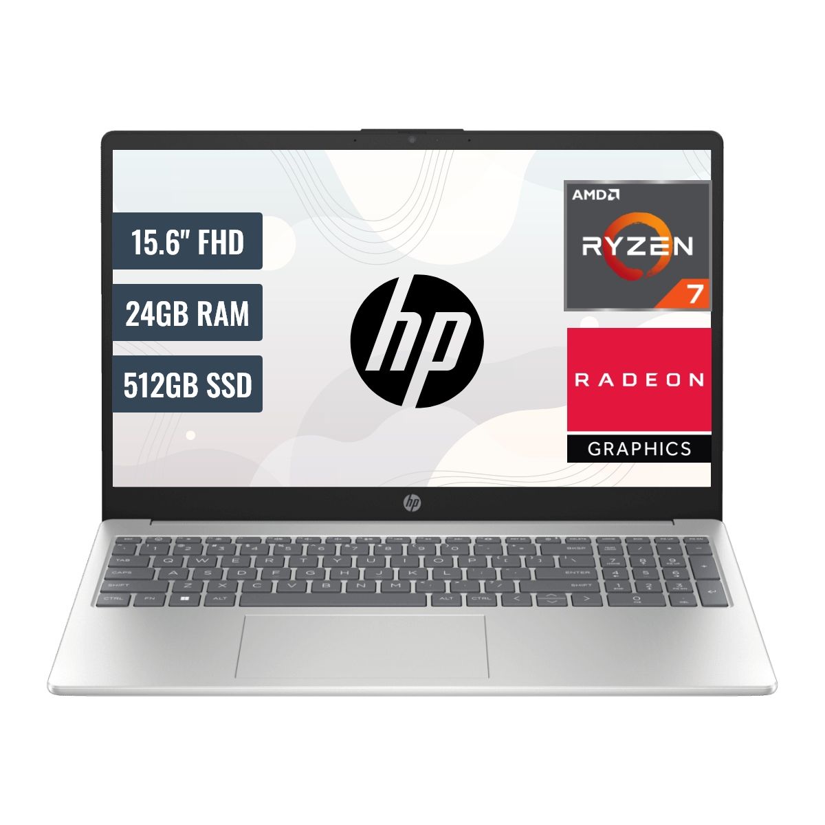 HP - Laptop HP 15FC0012LA AMD Ryzen 7 7730U 24GB RAM 512GB SSD 15.6" FHD FreeDos