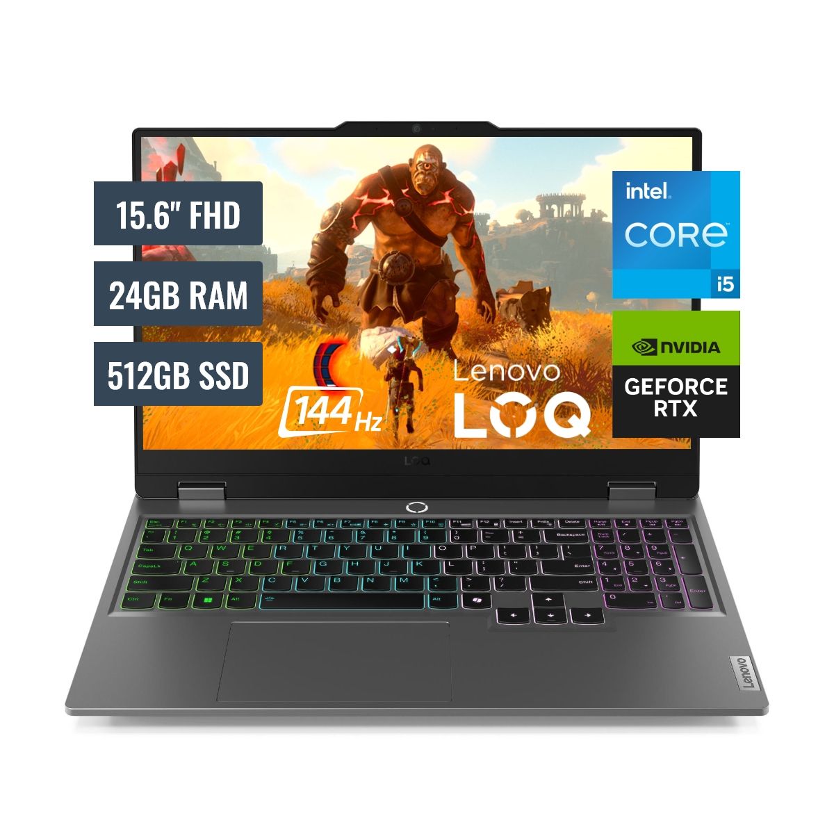 LENOVO - Laptop Lenovo LOQ Intel Core i5 12450HX 24GB RAM 512GB SSD 6GB RTX 3050 15.6" FHD FreeDos