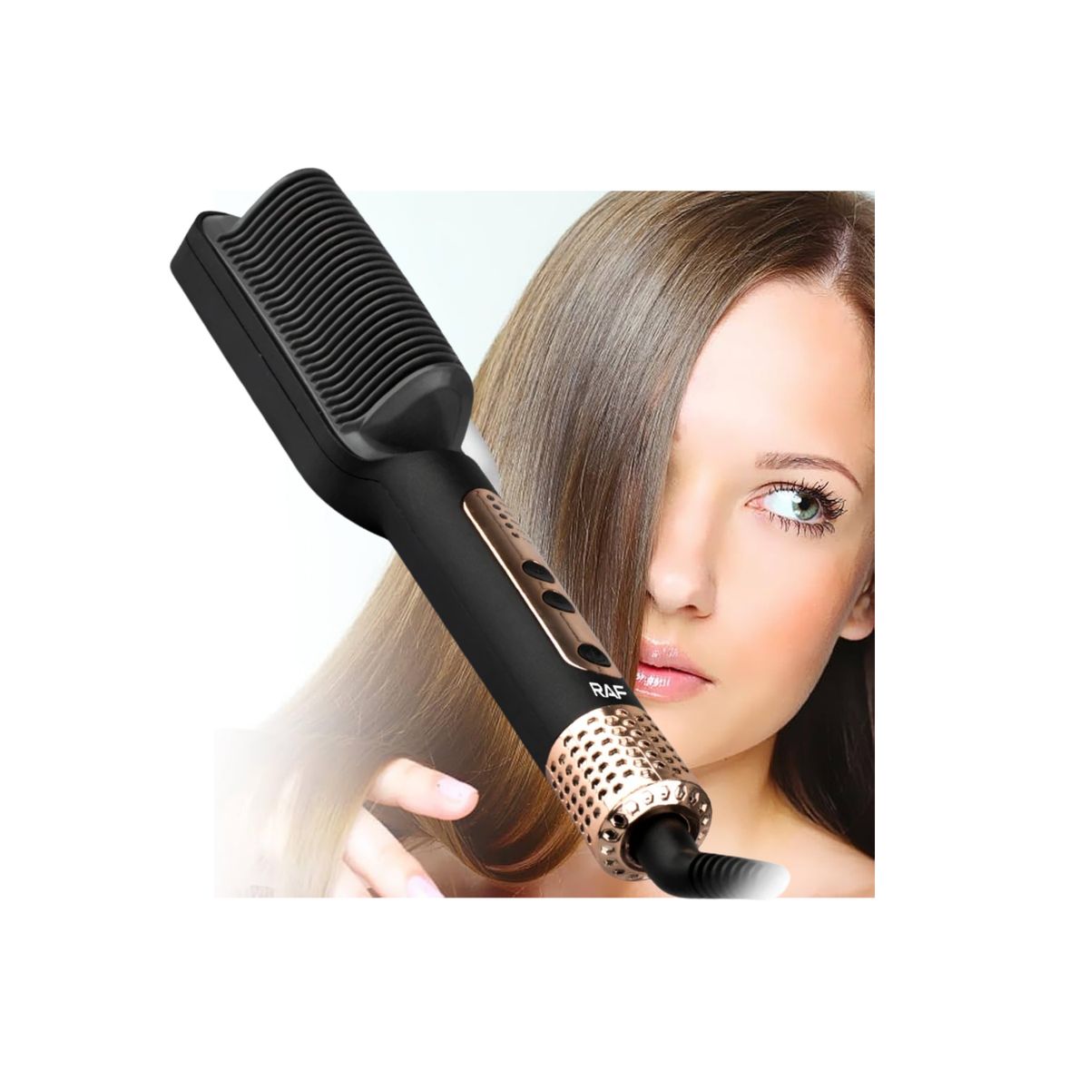 GENERICO - Peine Cepillo  Alisador Eléctrico Portátil Raff