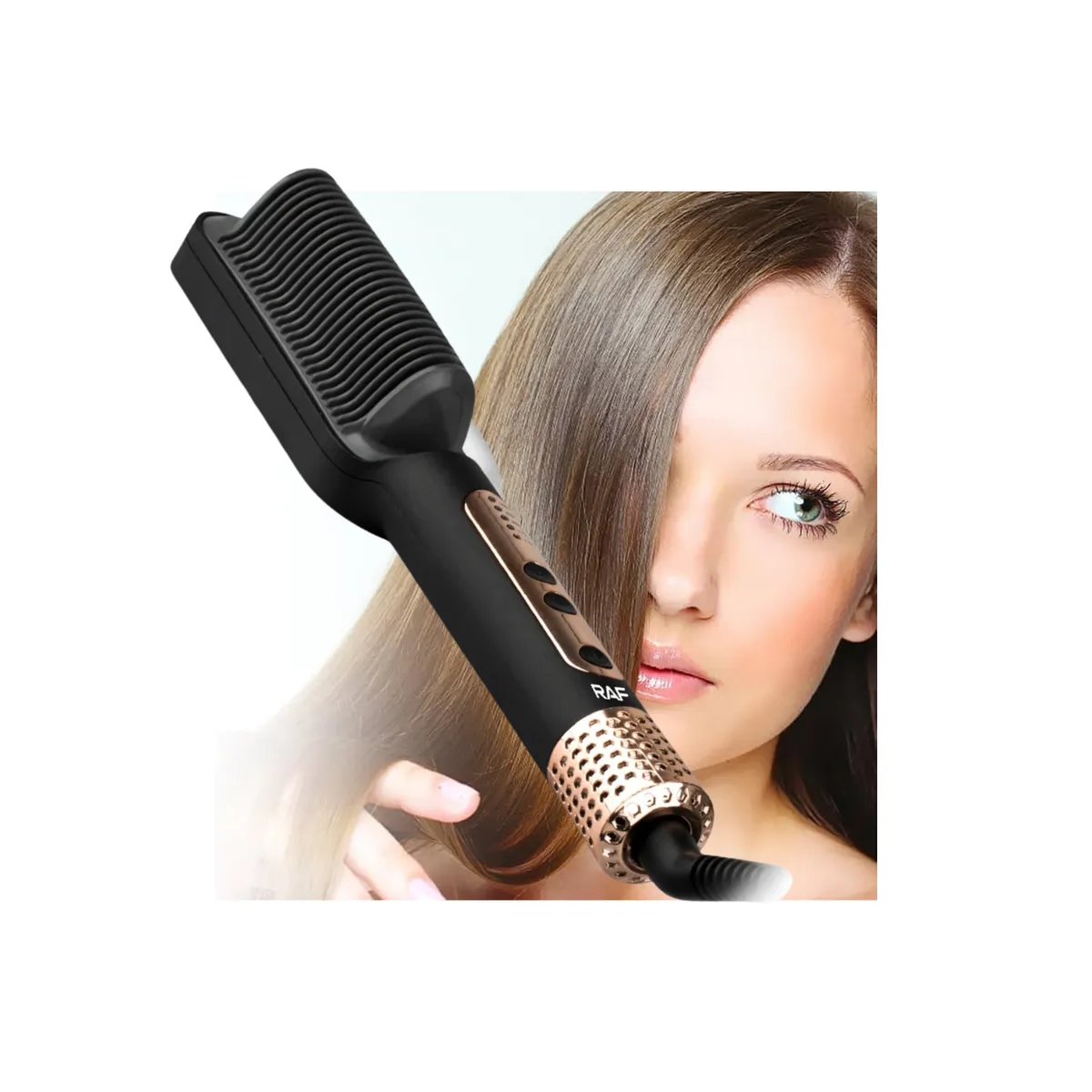 GENERICO - Peine Cepillo  Alisador Eléctrico Portátil Raff