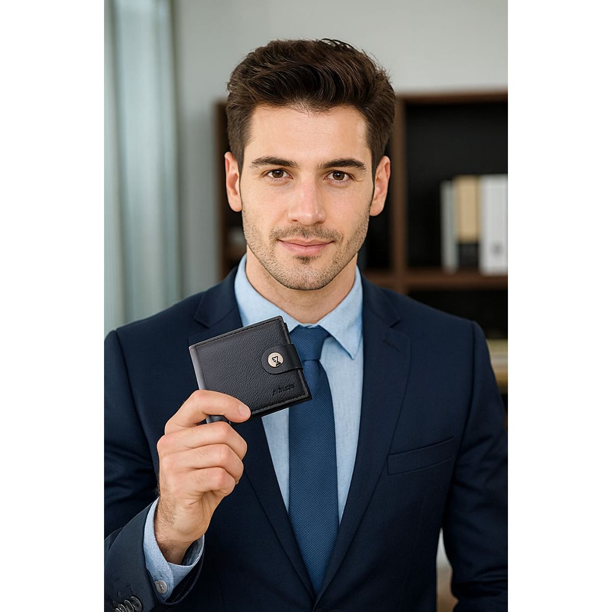 GENERICO - BILLETERA DE CUERO PU PARA  HOMBRE