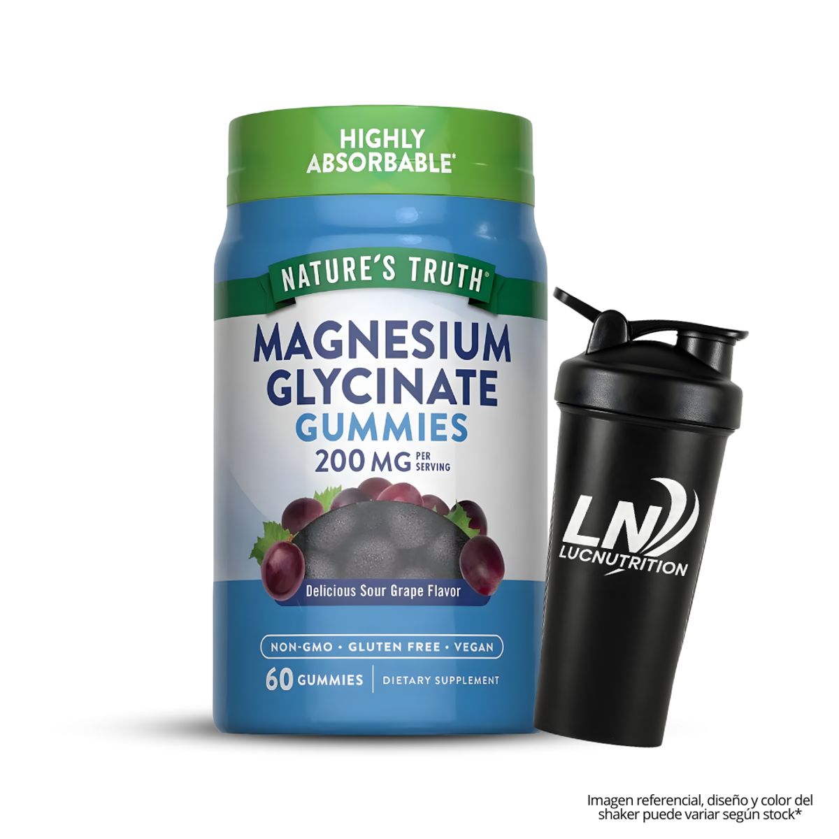 NATURE'S TRUTH - Gomita Glicinato De Magnesio - Nature's Truth 60 Gomitas / Magnesium Glycinate 200 MG + Shaker