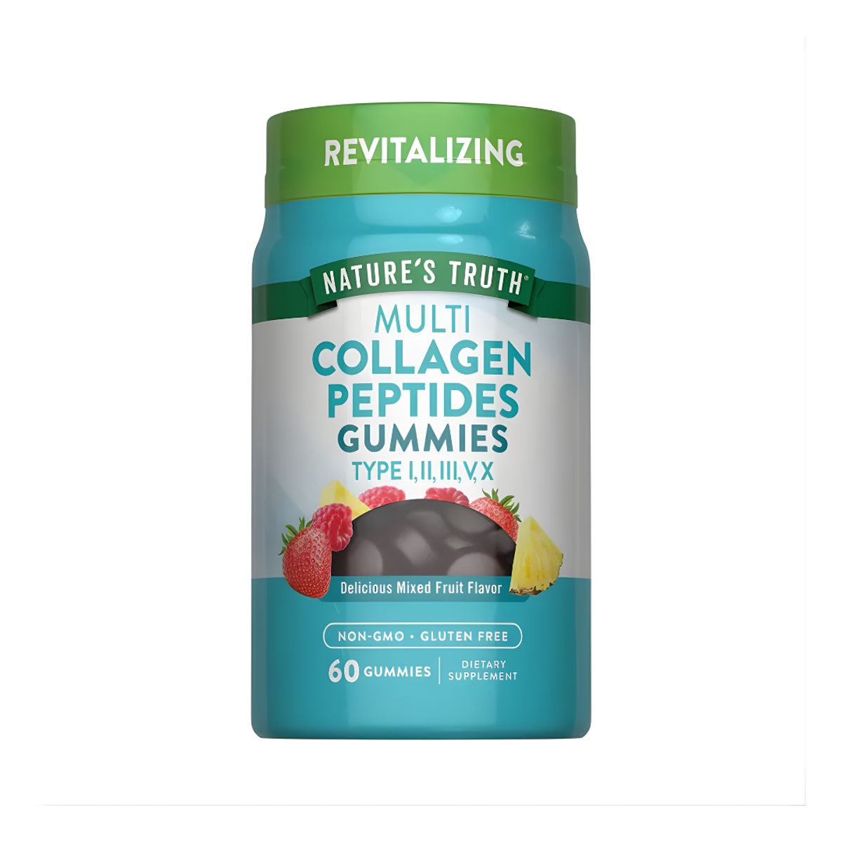 NATURE'S TRUTH - Gomitas Péptidos de colágeno múltiples Tipo 1, 2, 3, 5 y 10 - Multi Collagen Peptides 60 gomitas