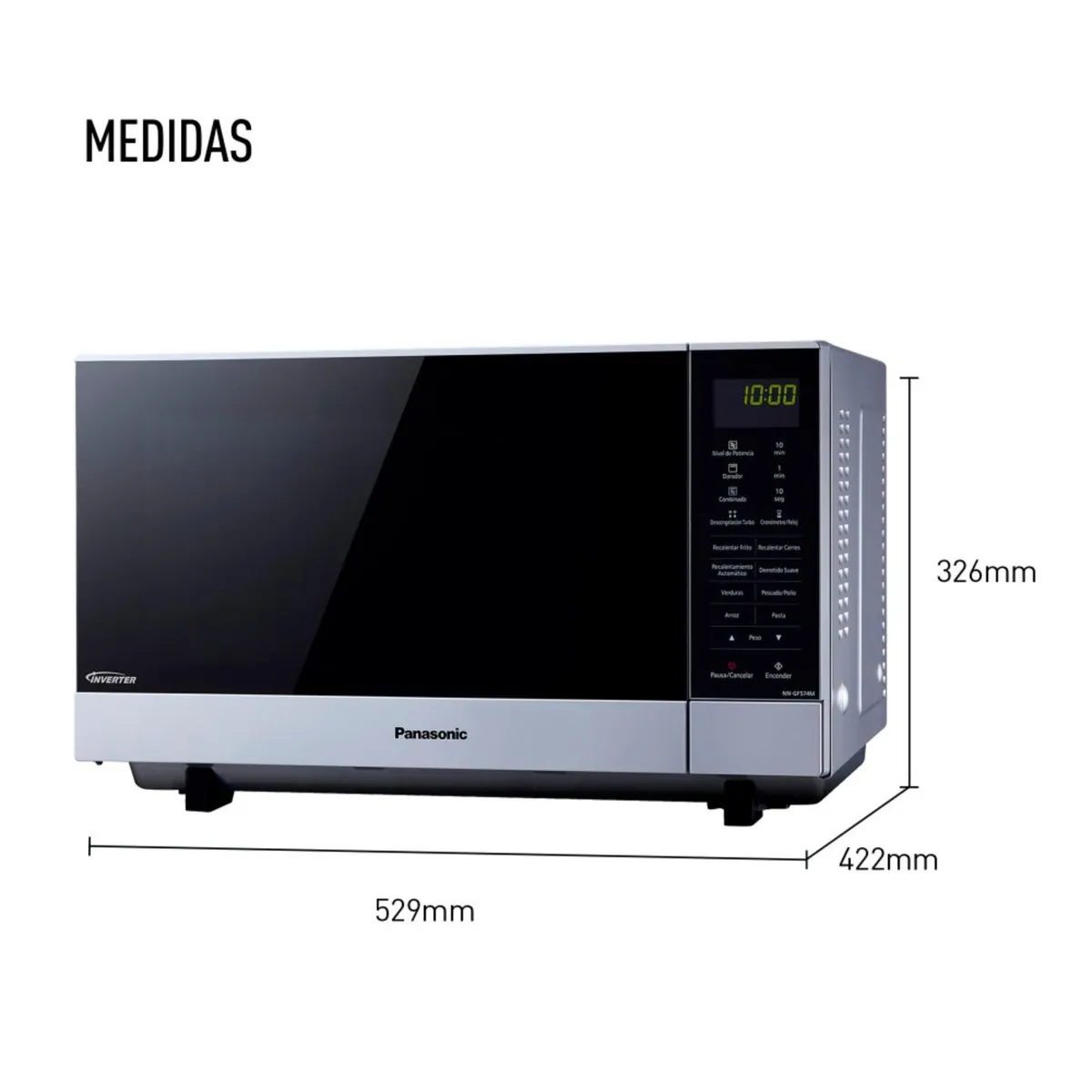 PANASONIC - Microondas Panasonic 27 lt NN-GF574 Negro