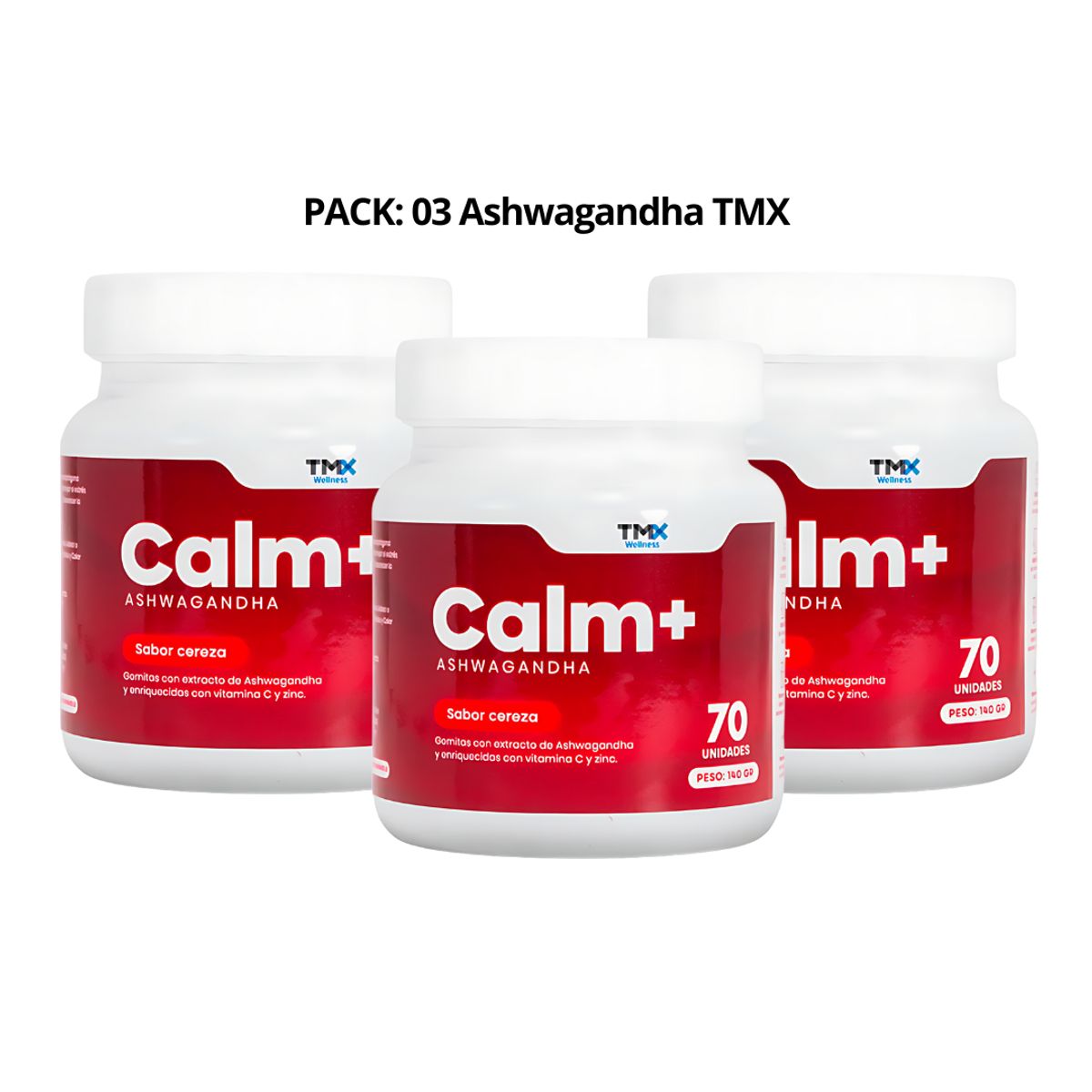 TMX - PACK X 03 - Gomitas Ashwagandha TMX 70 unidades - Calm+