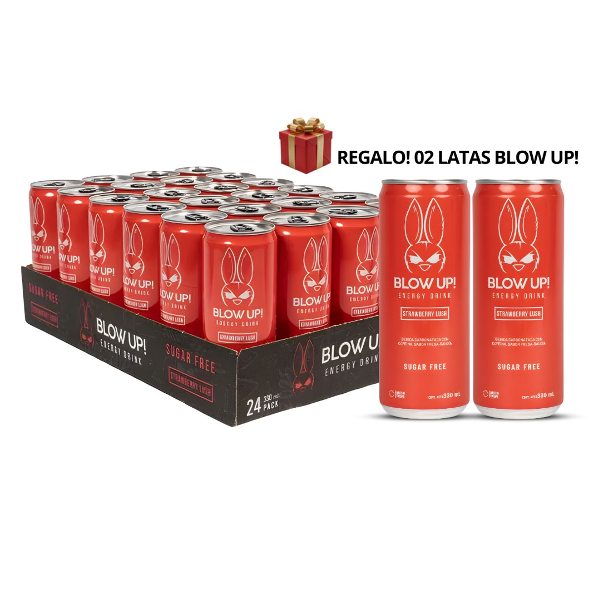 GENERICO - PACK - 24 Unidades / Latas Blow Up! Energy Drink - Pre entreno + 2 Und Blow Up