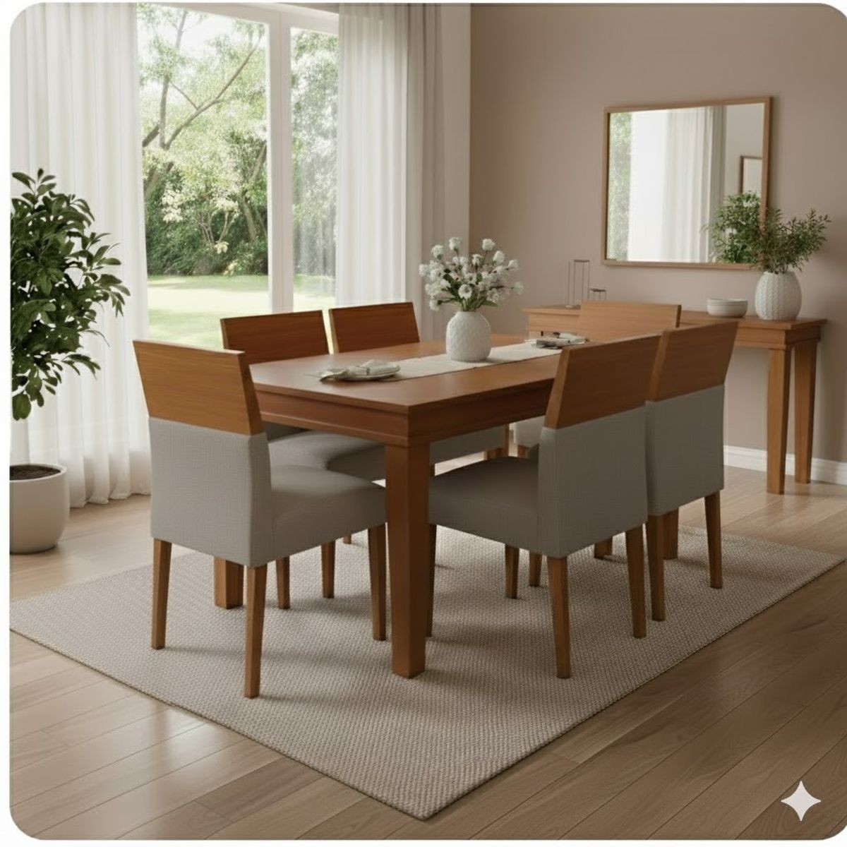 GENERICO - Juego de Comedor Elyen 6 Sillas de Ambienta Home