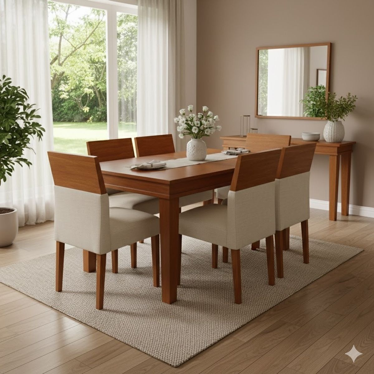 GENERICO - Juego de Comedor Elyen 6 Sillas de Ambienta Home