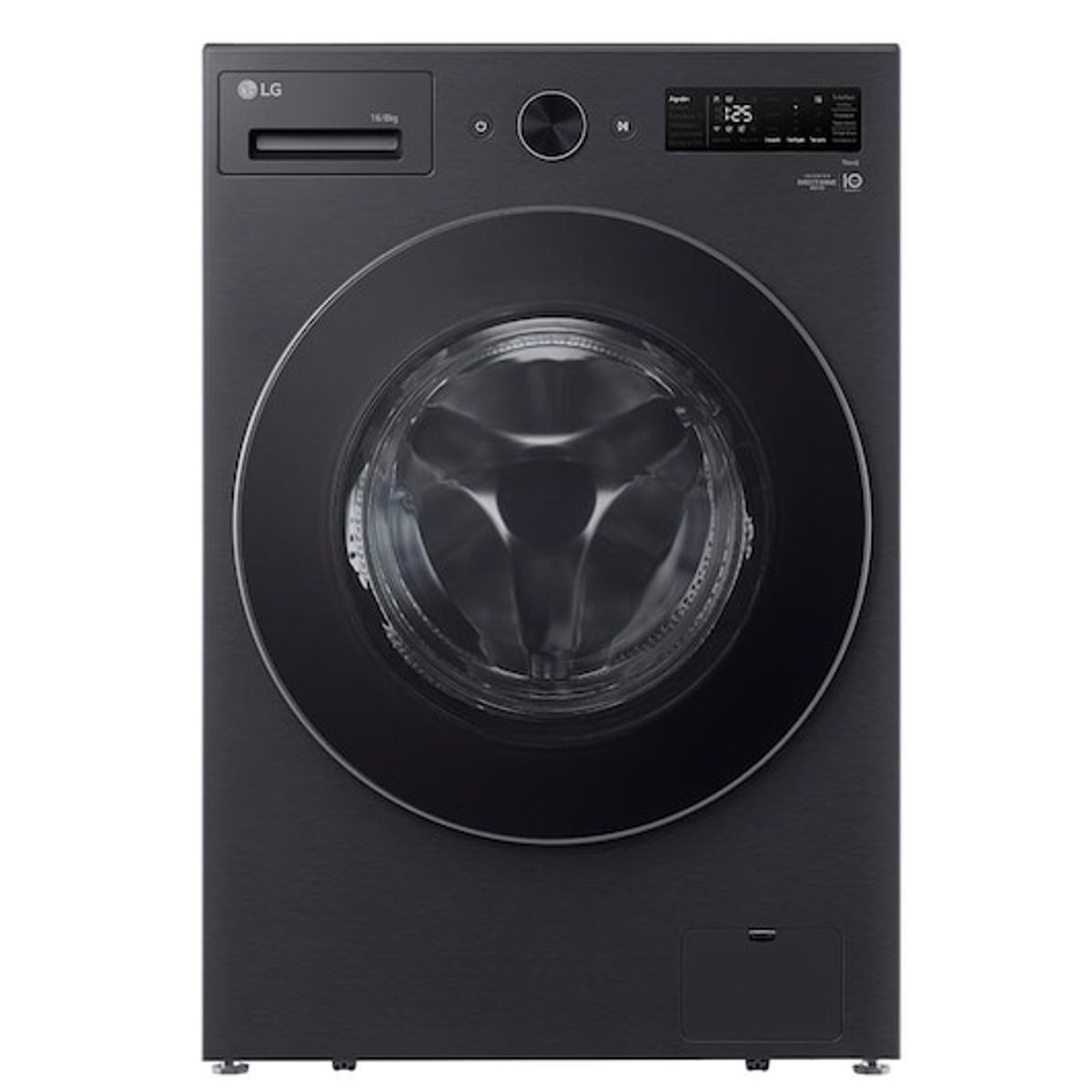 LG - Lavaseca De 16kg Lavado 8kg Secado Ai Dd  Thinq Negro Mate