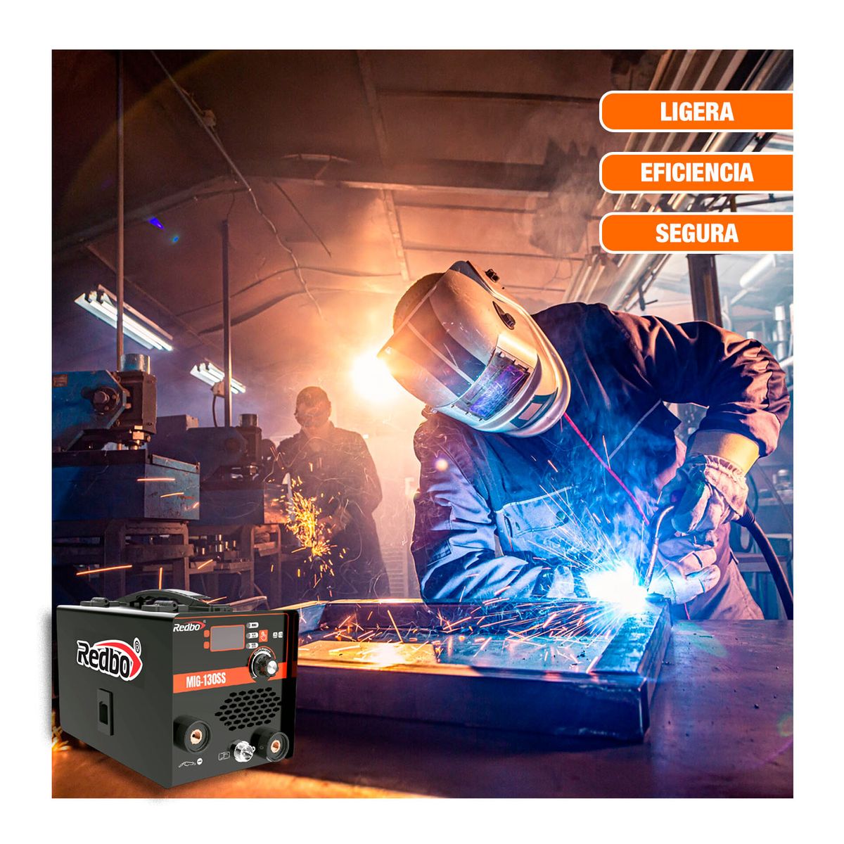 REDBO - Soldadora Inversora 130a Portátil 220v Redbo - Mig 130ss
