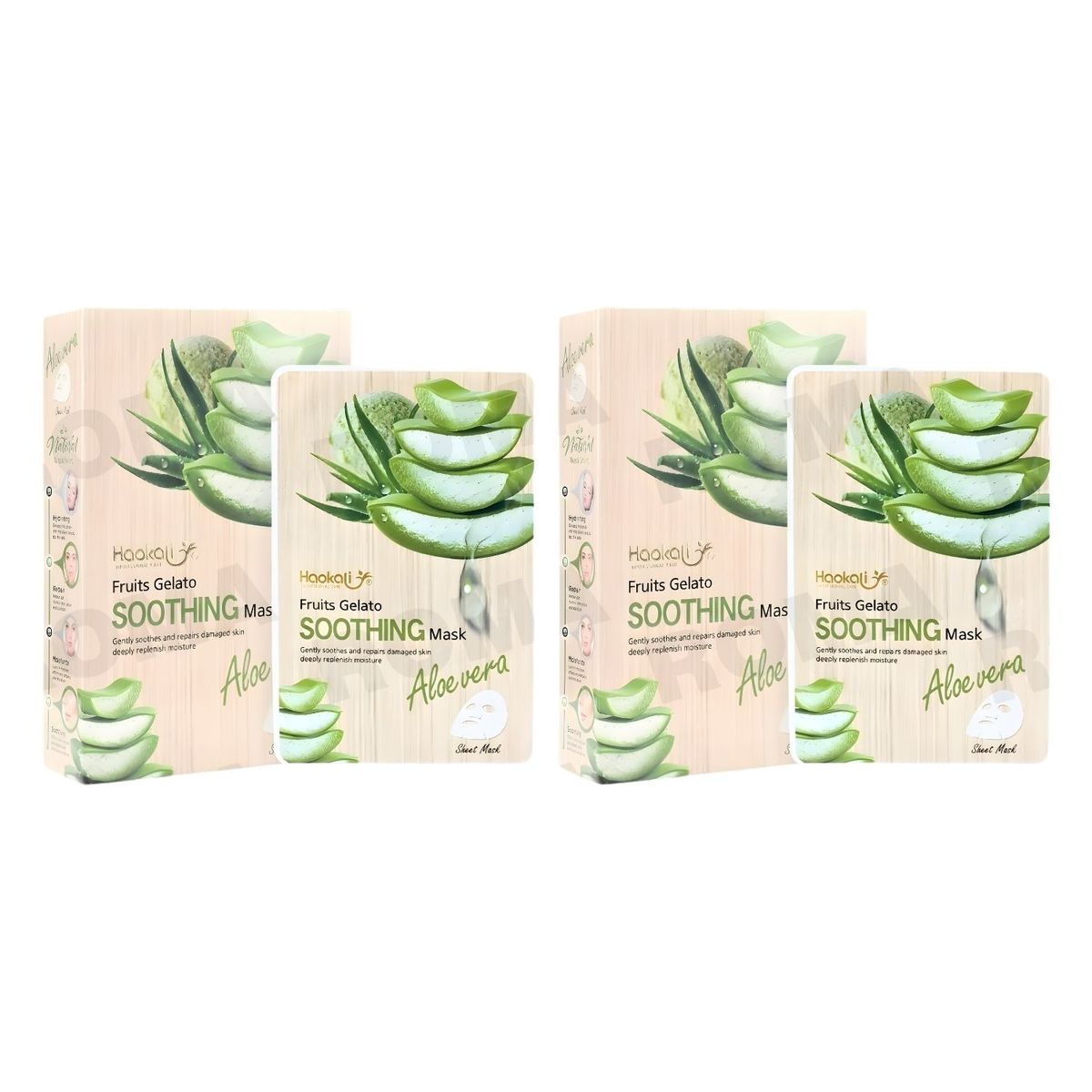 WOKALI - PACK 2 MASCARILLA FACIAL ALOE VERA 10UND WOKALI