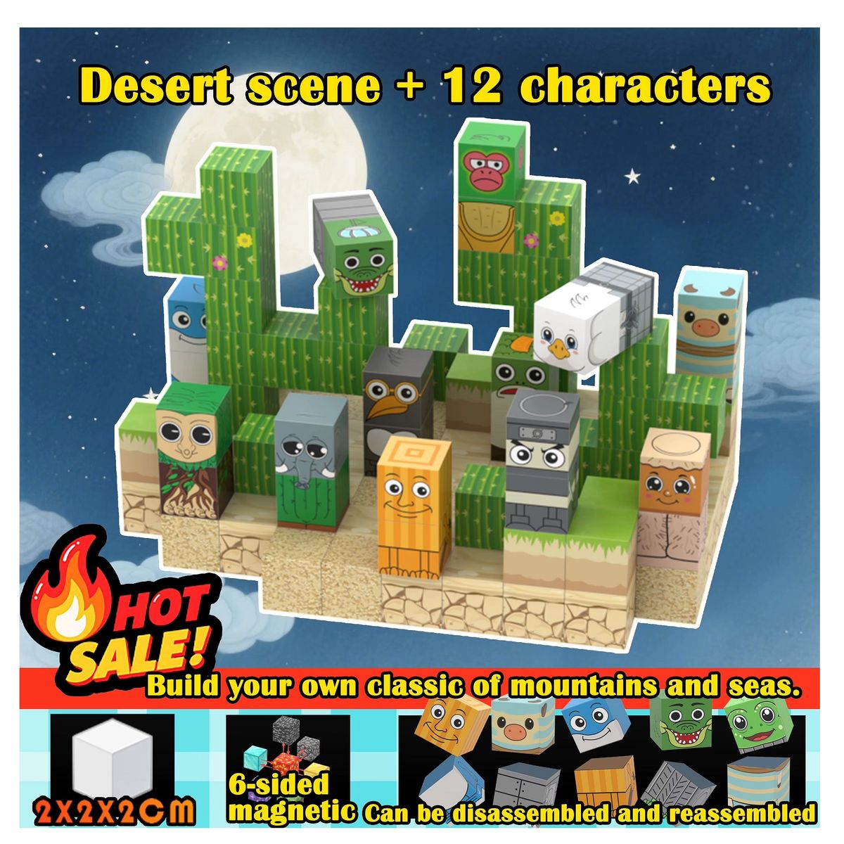 GENERICO - CUBOS MAGNETICOS 3D DIDACTICOS DE 120 PIEZAS - ITALIAN BRAINROT