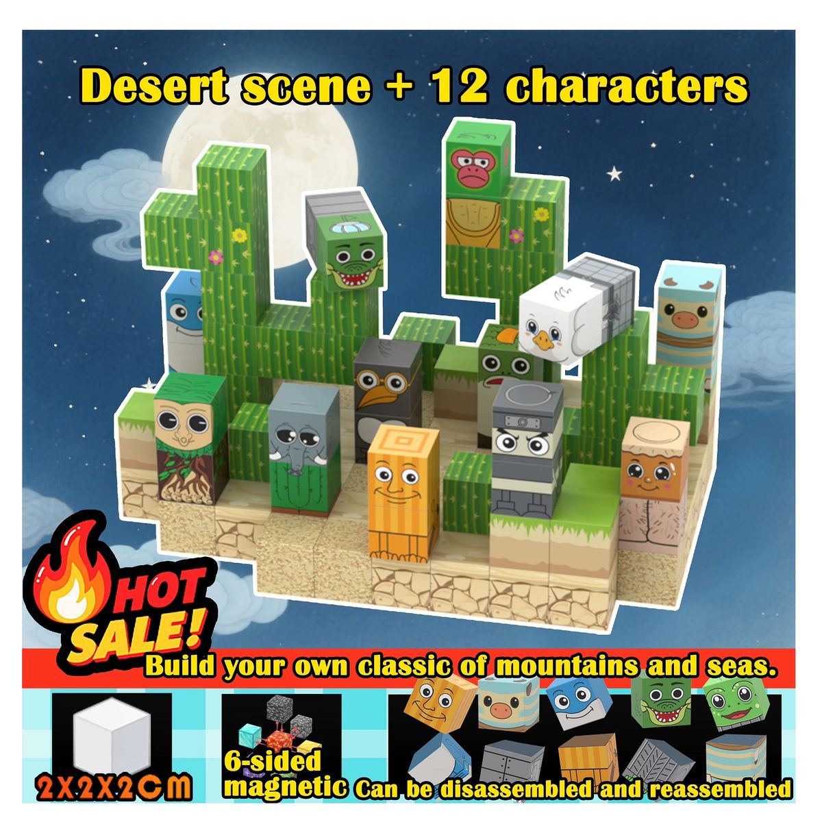 GENERICO - CUBOS MAGNETICOS 3D DIDACTICOS DE 120 PIEZAS - ITALIAN BRAINROT