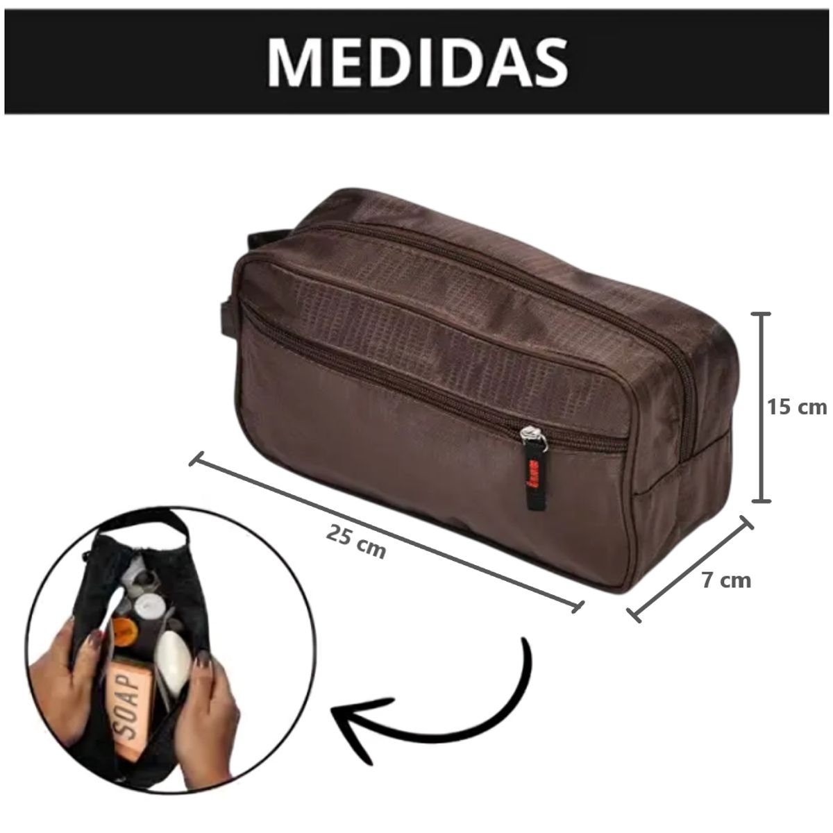 GENERICO - Neceser Organizador de Viaje con Asa Diseño Color Entero