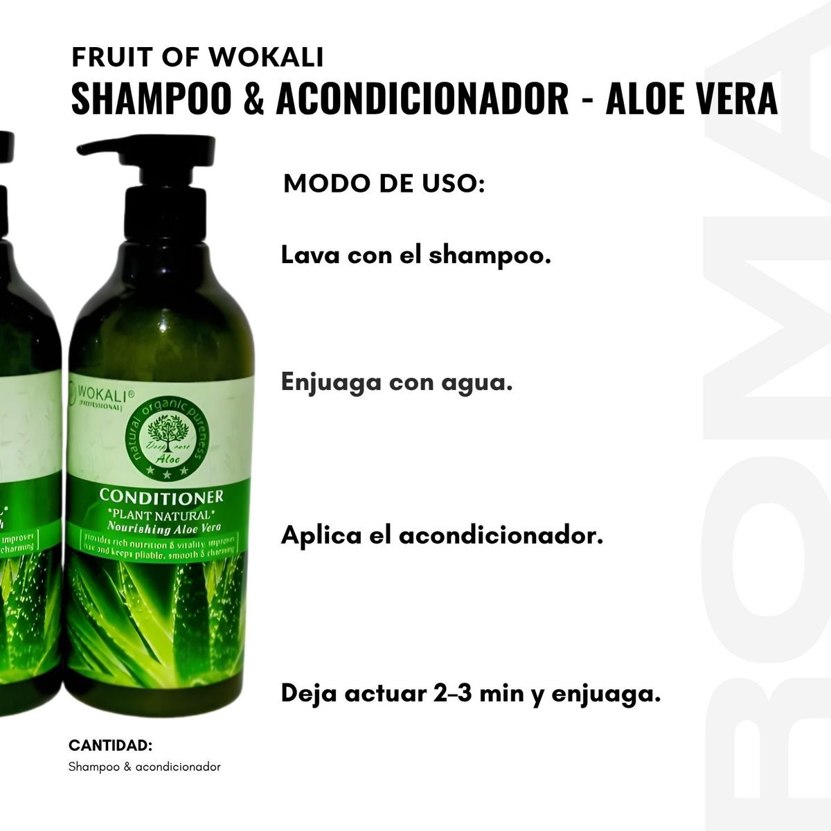WOKALI - SHAMPOO Y ACONDICIONADOR ALOE VERA 550ML WOKALI