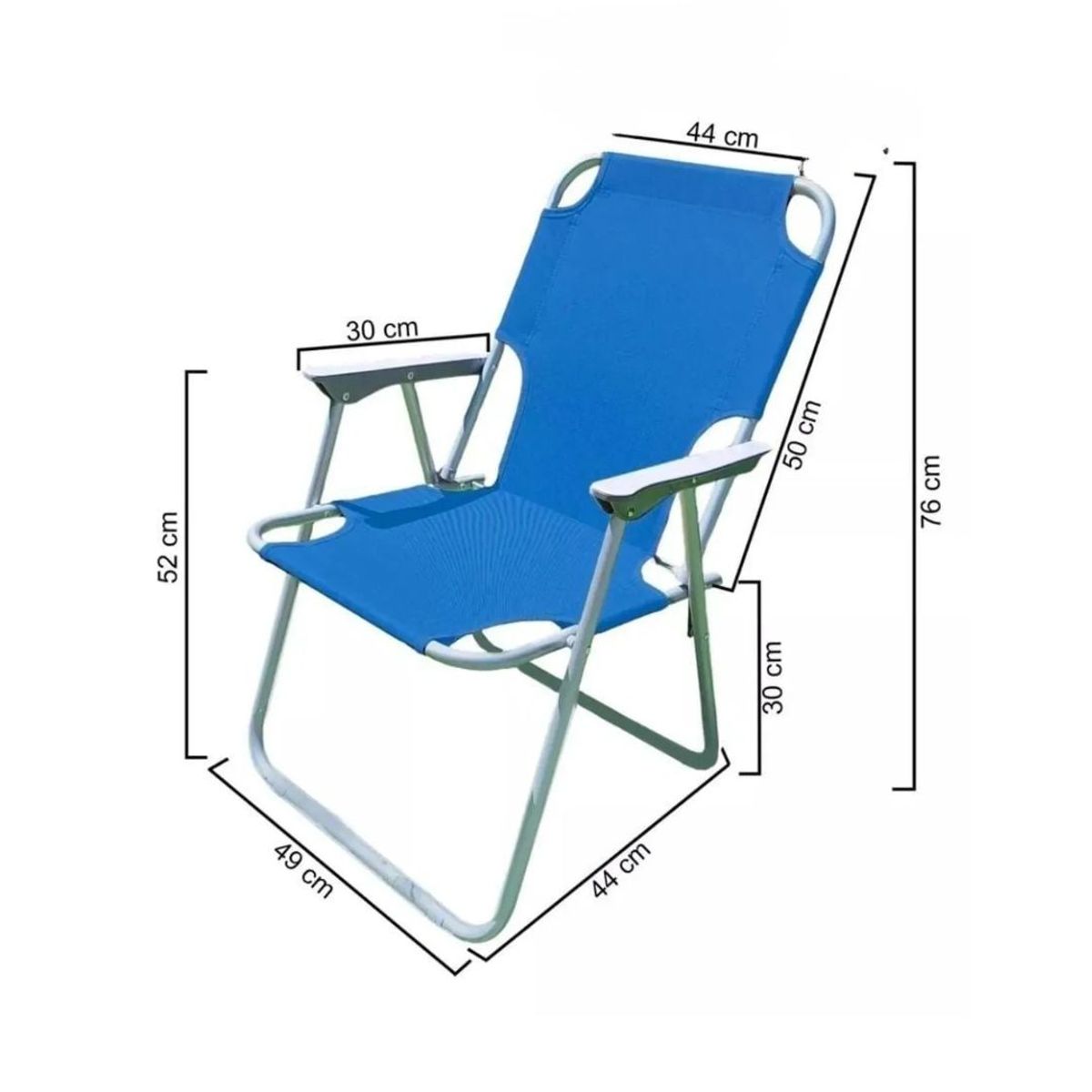 GENERICO - SILLA PLEGABLE PORTATIL ACERO INOXIDABLE
