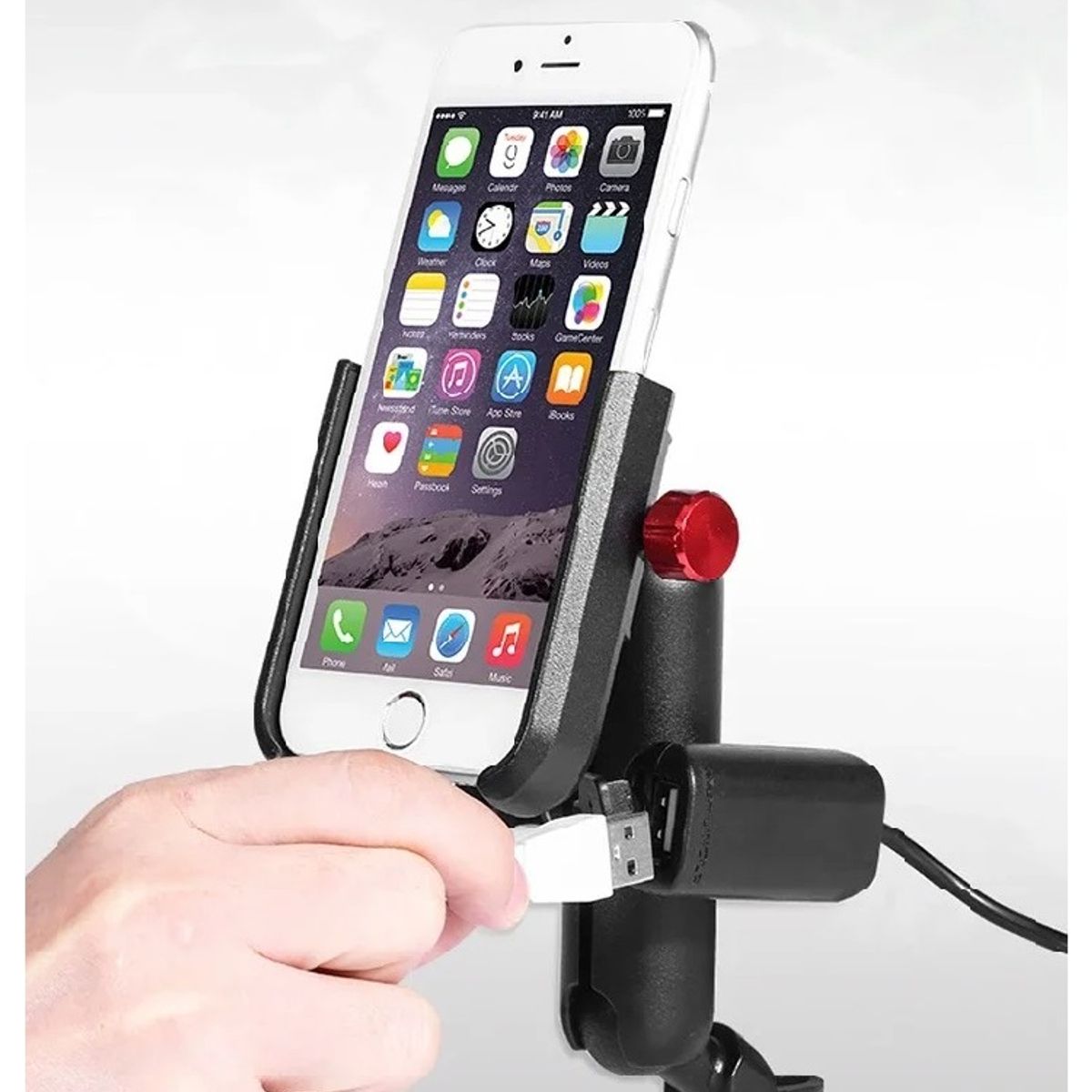 GENERICO - Porta Celular Para Moto Soporte De Telefono Con Cargador Usb