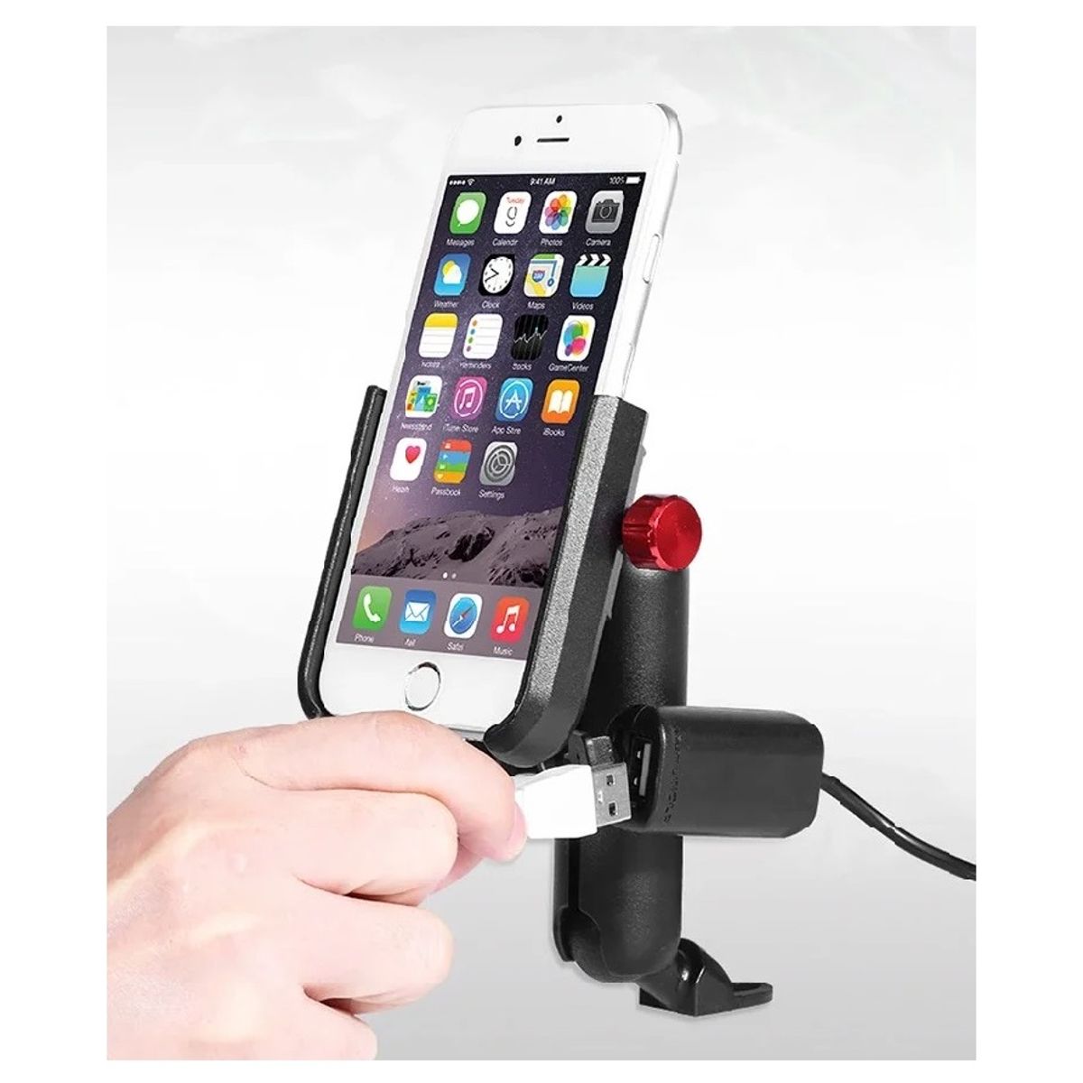 GENERICO - Porta Celular Para Moto Soporte De Telefono Con Cargador Usb