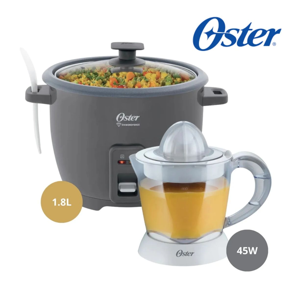 OSTER - Combo Oster Olla Arrocera 18L + Exprimidor de Naranja