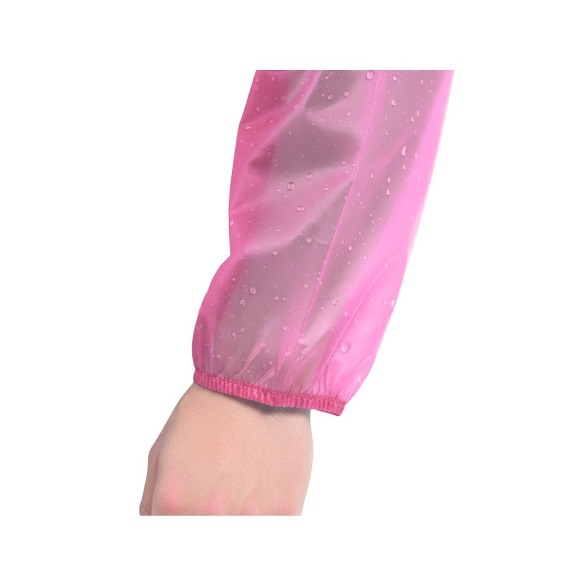 GENERICO - Poncho Impermeable Delgado Abierto de Mangas Elasticas con Capucha Ajustable Rosado