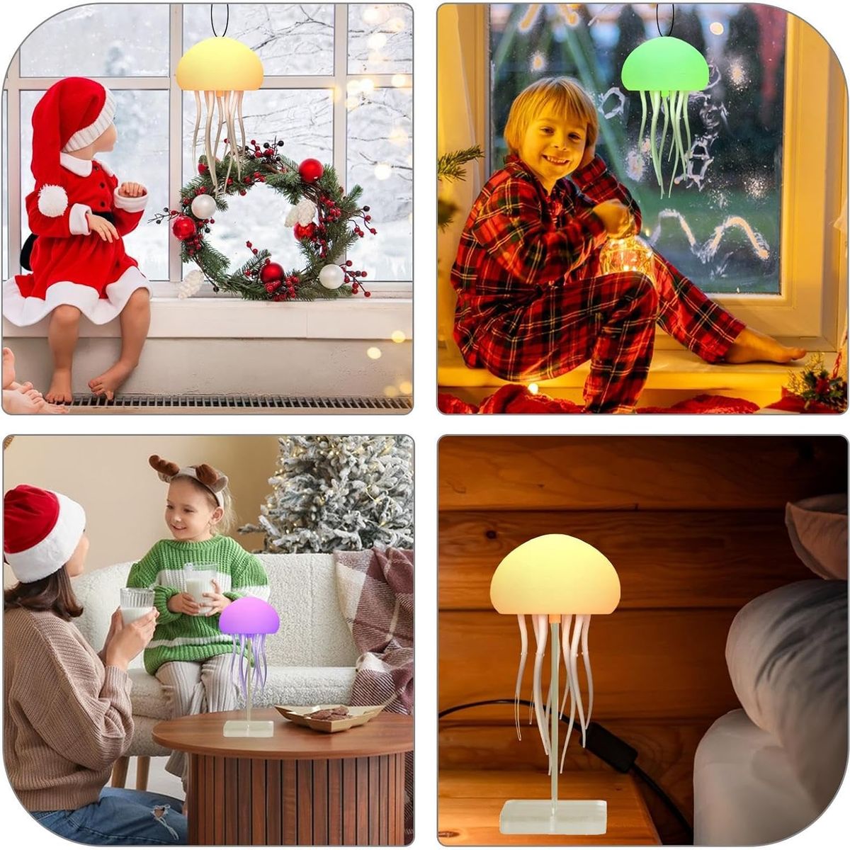 GENERICO - Lámpara Medusa Inteligente RGB Con Base Transparente  Luz Ambiental Nocturna Recargable USB