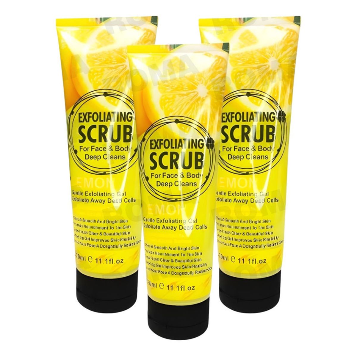 WOKALI - PACK 3 EXFOLIANTE FACIAL Y CORPORAL LIMÓN 320ML WOKALI