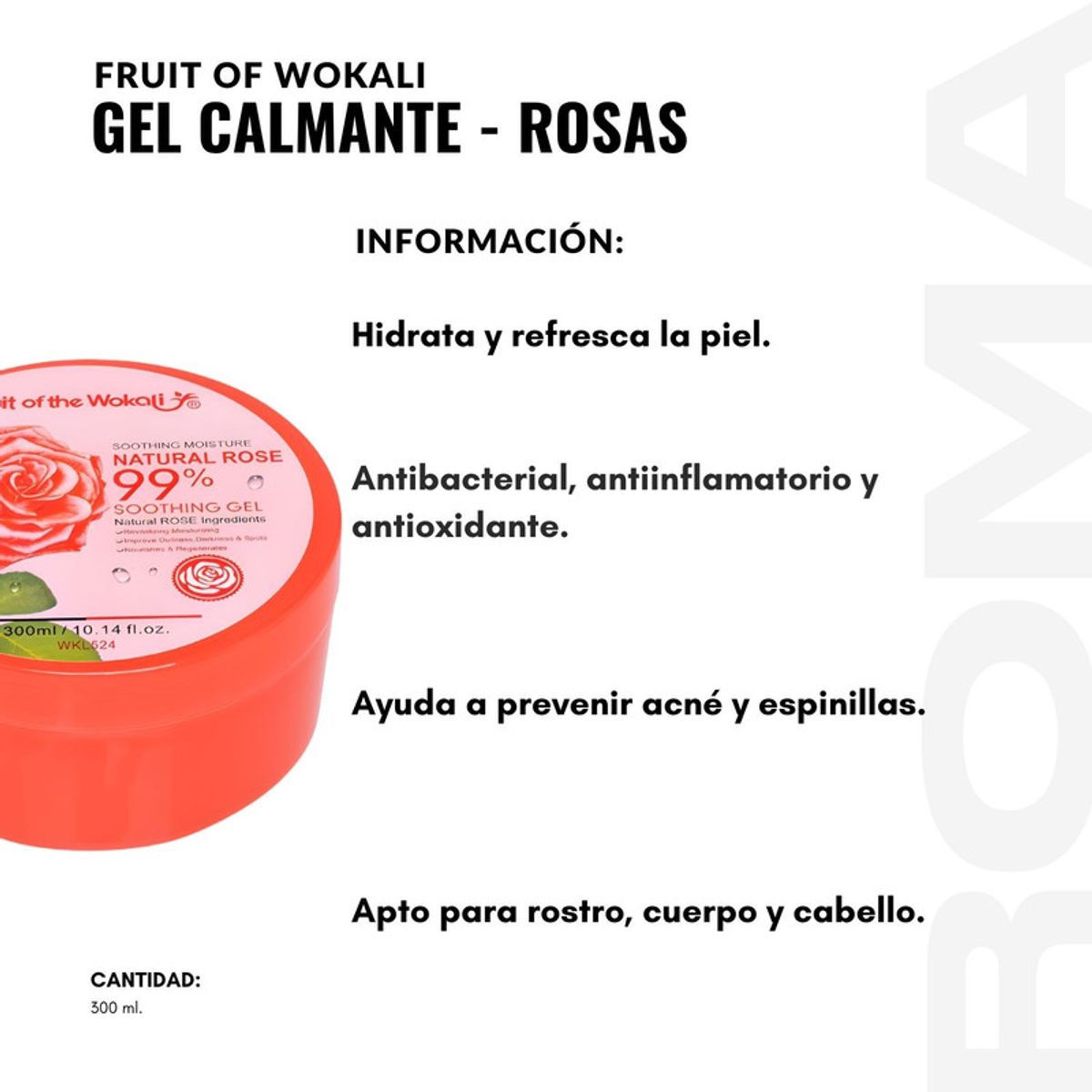 WOKALI - PACK 3 GEL CALMANTE ROSAS 300ML WOKALI