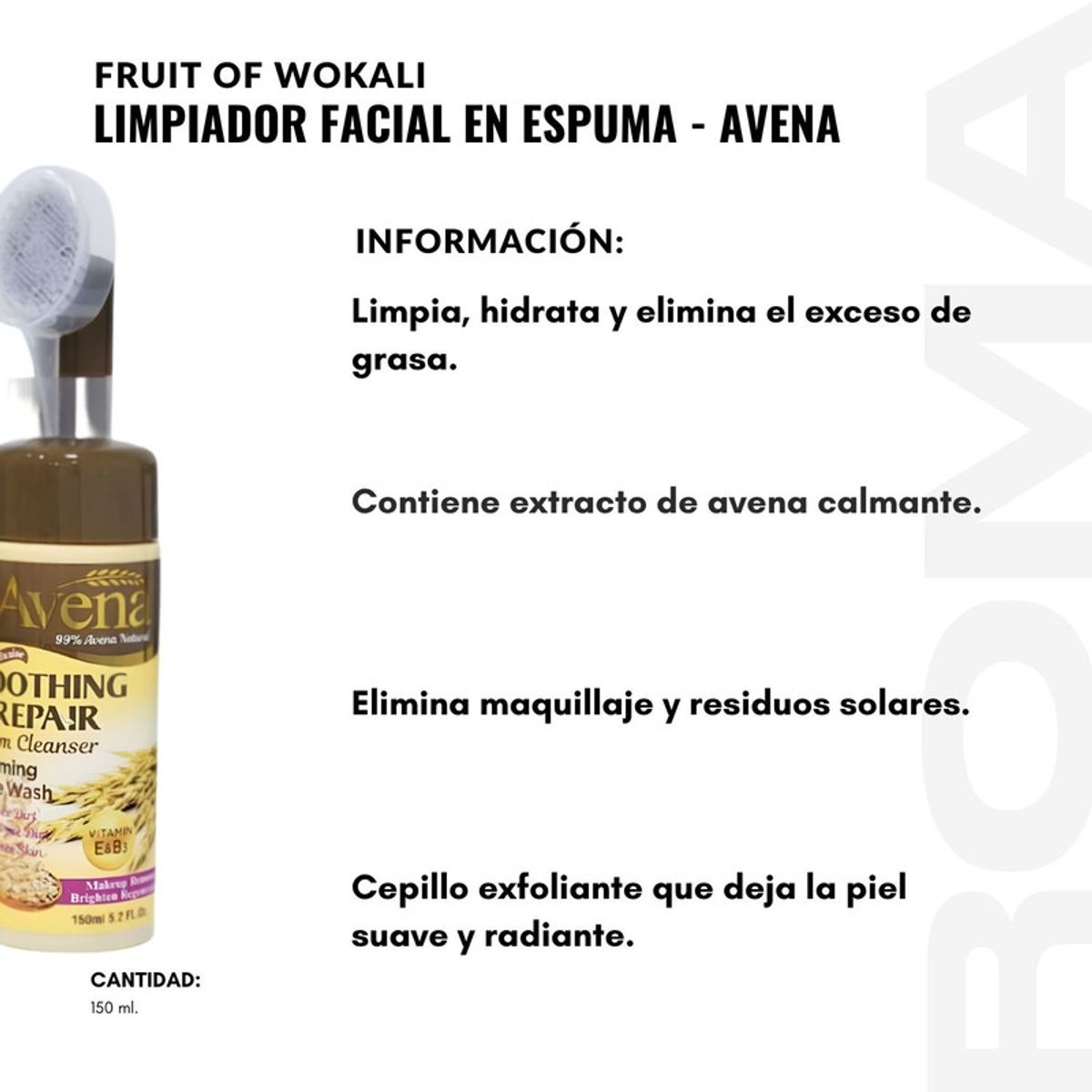 WOKALI - PACK 3 LIMPIADOR FACIAL EN ESPUMA AVENA 150ML WOKALI