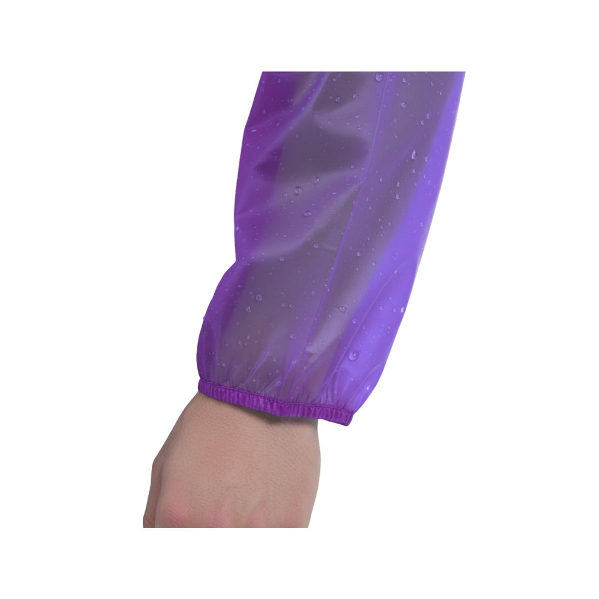 GENERICO - Poncho Impermeable Delgado Abierto de Mangas Elasticas con Capucha Ajustable Morado