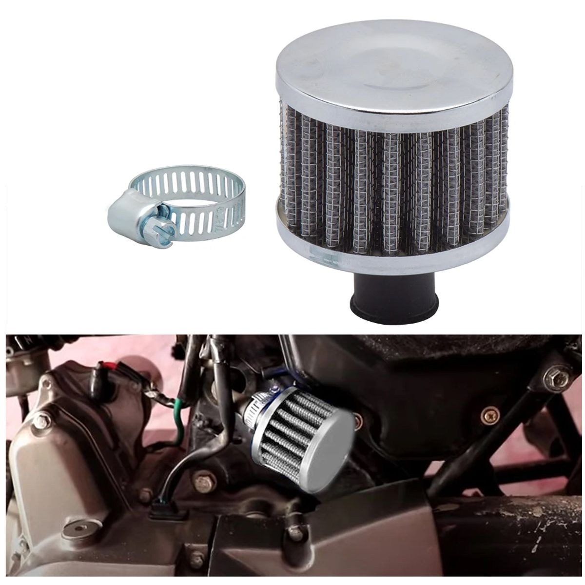 GENERICO - Filtro De Aire Para Motocicleta Alto Flujo 6Cm Silver