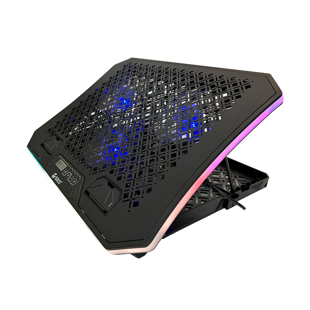 TEROS - Cooler Gamer Laptop Teros Te7130n Rgb 19 + Soporte Celular Color Negro