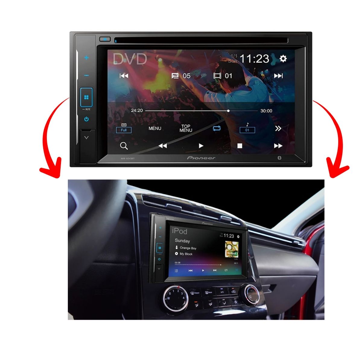PIONEER - PANTALLA AUTORRADIO 62PULG DMH-A245BT PIONEER