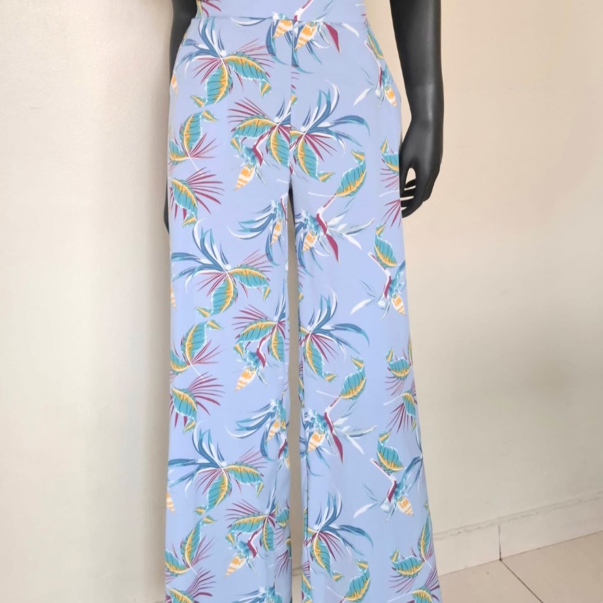 MARWAL - Pantalón  Palazzo  Caeli , by Marwal , Color Celeste , Palazzo , Cintura  Espalda Elasticada.