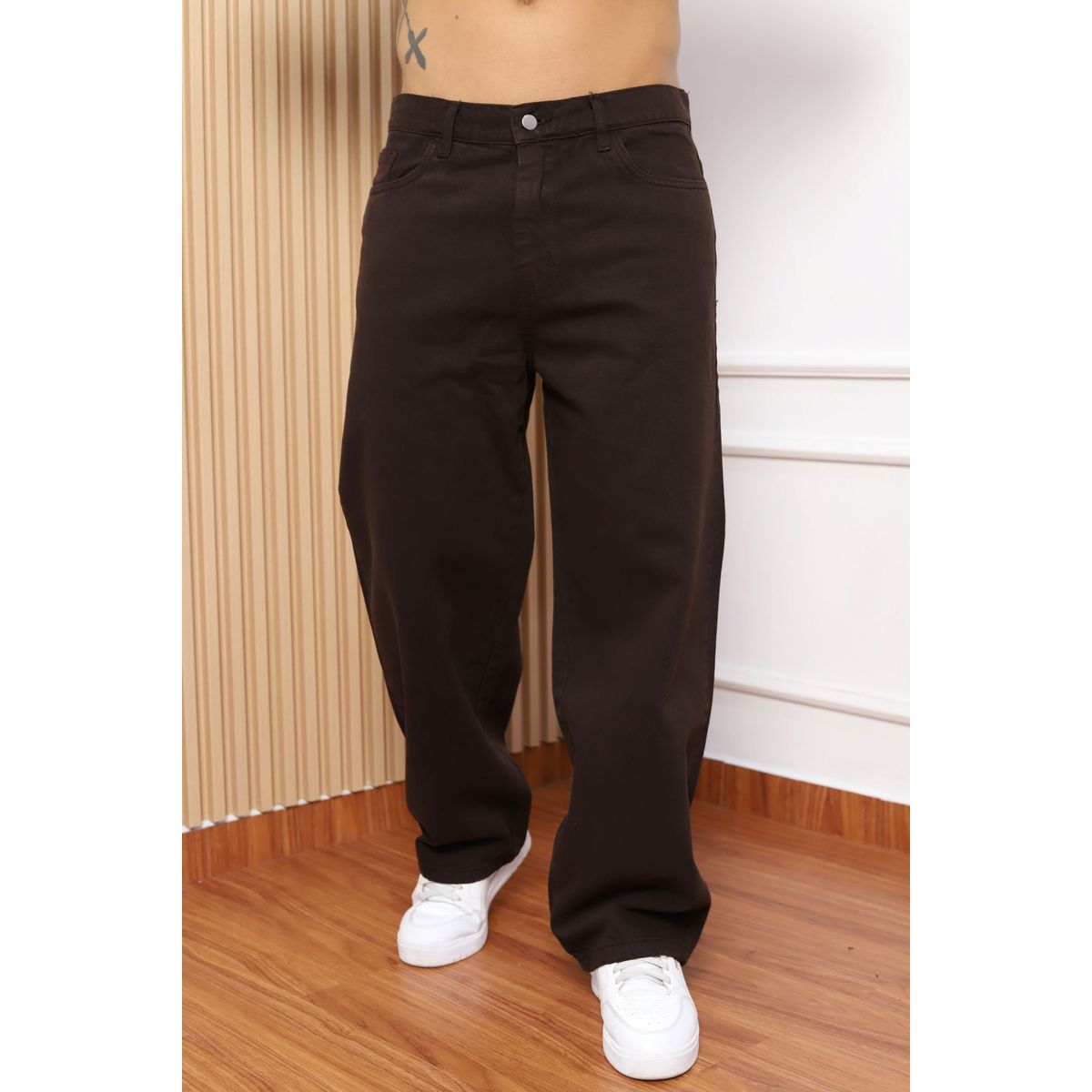 QH - Pantalón Baggy de Denim para Hombre  100% Algodón