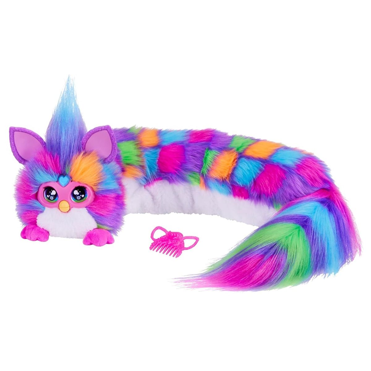 HASBRO - Peluche Furby Interactivo DJ Furby Neon Star Morado