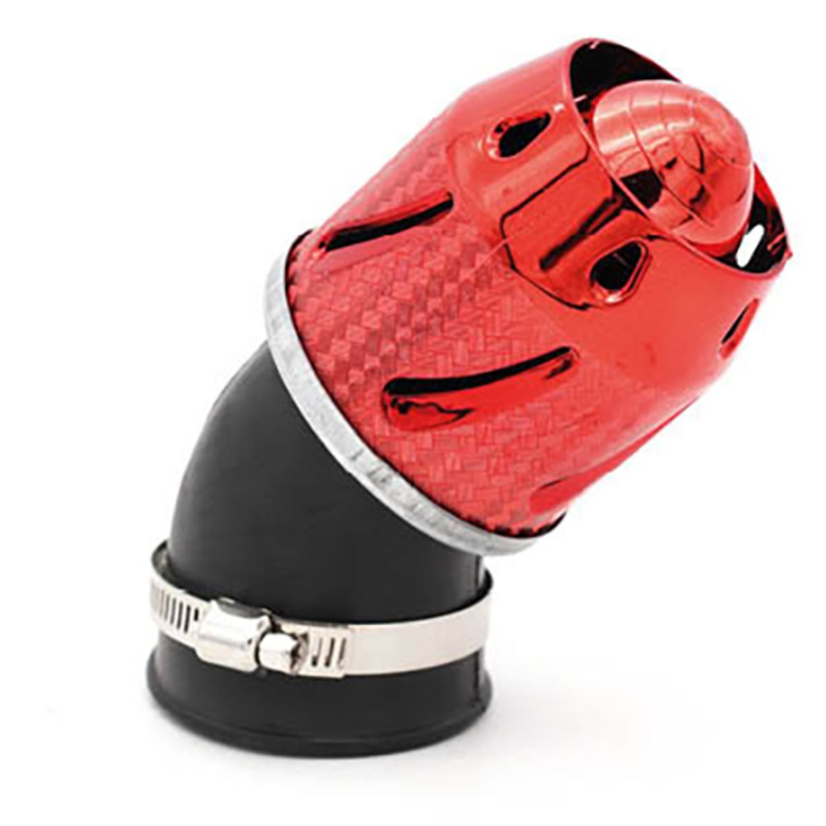 GENERICO - Filtro Universal Tubo De Manguera de aire para motocicleta alto flujo Rojo