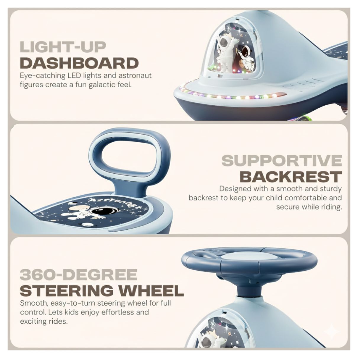 GENERICO - COCHE PARA NIÑOS Y BEBÉS JUGUETE EMPUJE  GIRO DE 360° CON RUEDAS