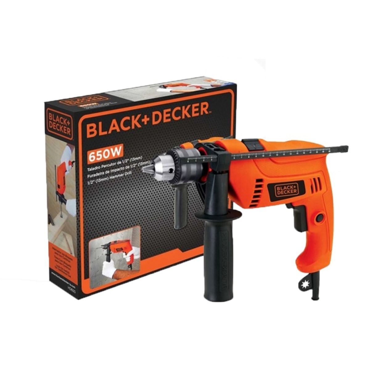 BLACK+DECKER - TALADRO PERCUTOR 12 650W 45000 GPM  HD650-B2