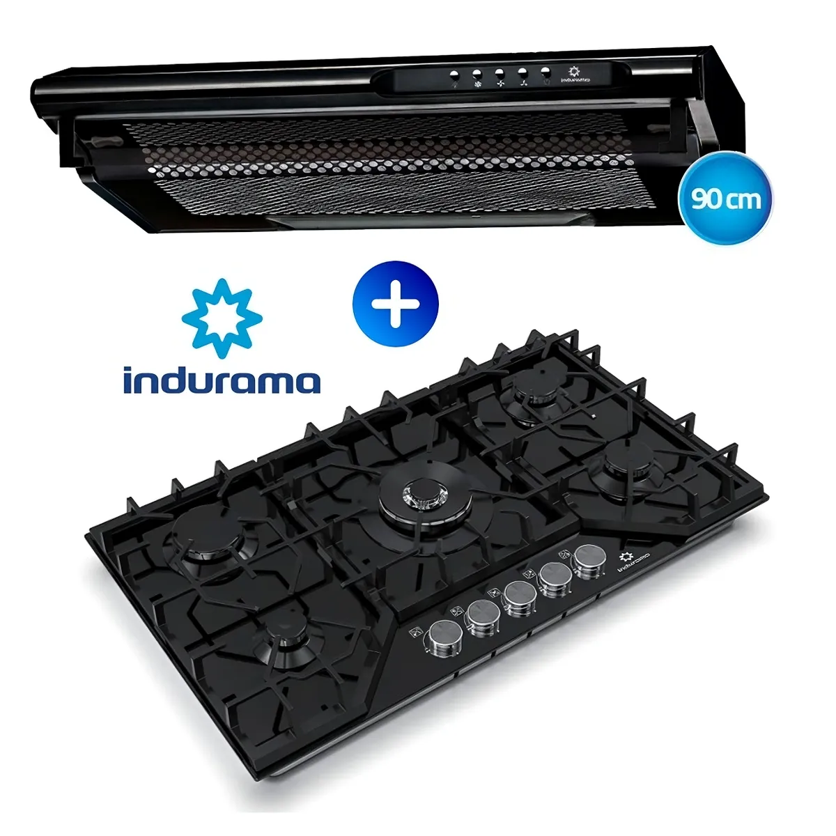 INDURAMA - ENCIMERA EMPOTRABLE 5 HORNILLAS + CAMPANA EXTRACTORA INDURAMA