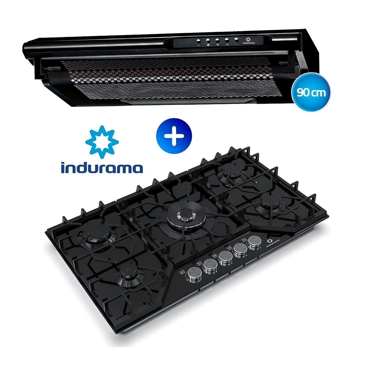 INDURAMA - ENCIMERA EMPOTRABLE 5 HORNILLAS + CAMPANA EXTRACTORA INDURAMA