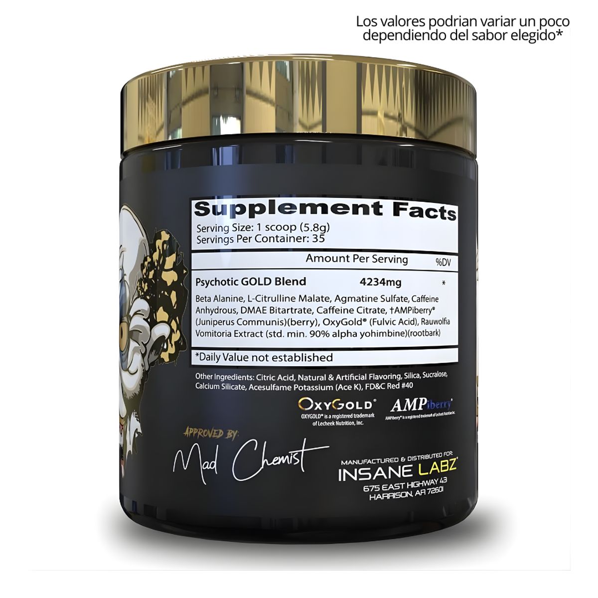 INSANE LABZ - Psychotic Gold 35 servicios / Pre-Entreno Insane Labz - Watermelon