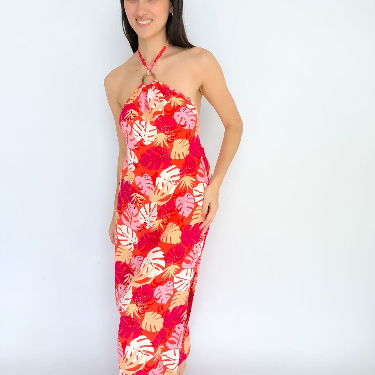 INTROSPECTIVA MODA - VESTIDO LARGO CORTE HALTER MODELO KIRA