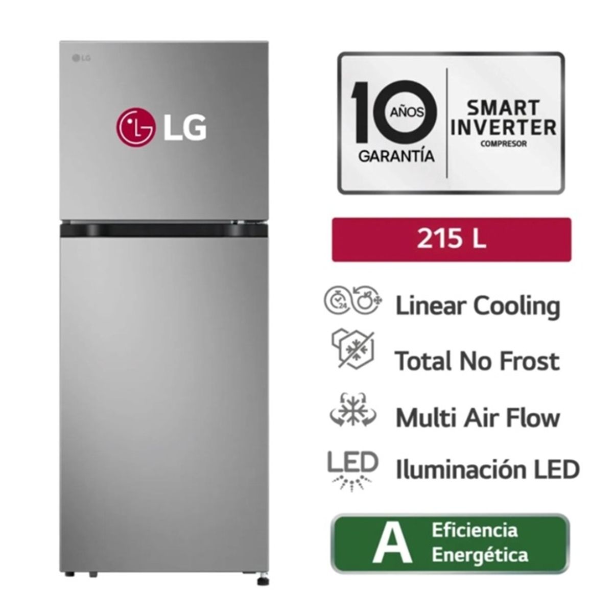 LG - Refrigeradora LG Top Freezer 215l Linearcooling Vt22bpy