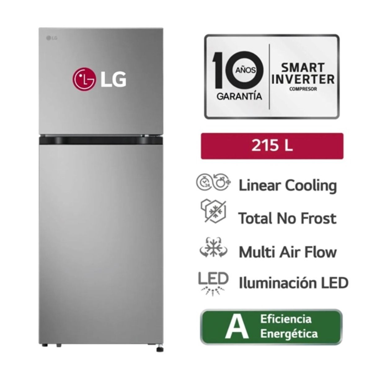 LG - Refrigeradora LG Top Freezer 215l Linearcooling Vt22bpy