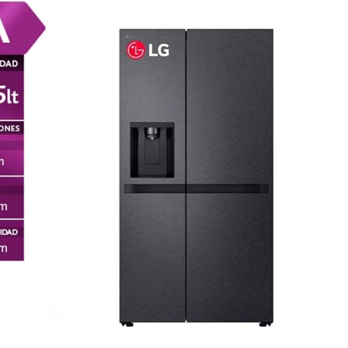 LG - Refrigeradora LG Side By Side 625l Total No Frost Gs66spm