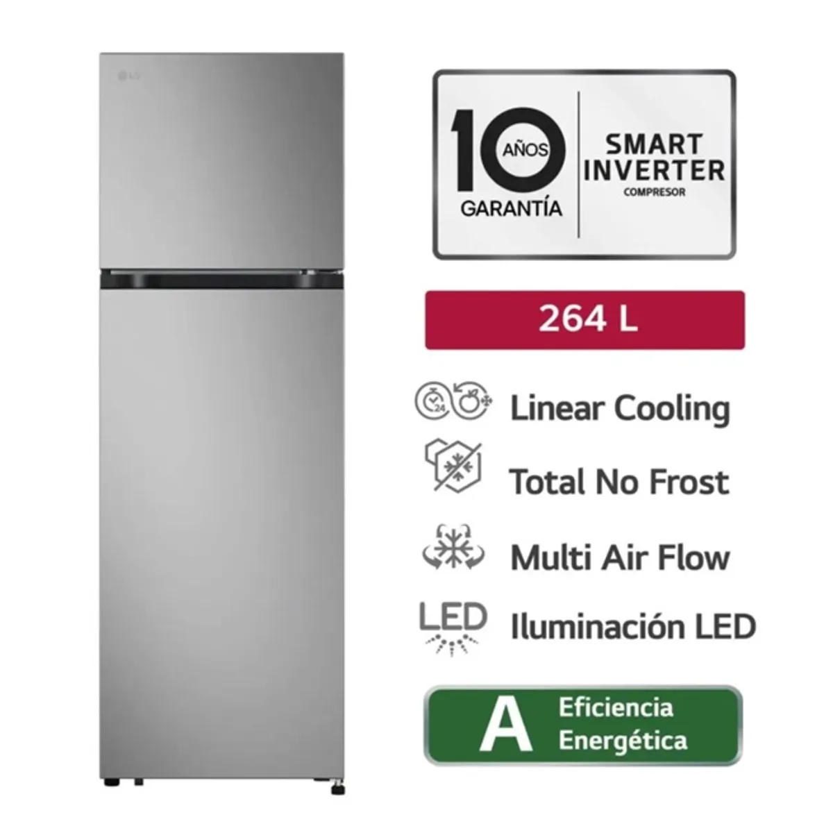 LG - Refrigeradora LG Top Freezer 264l Linearcooling  Vt26bpy