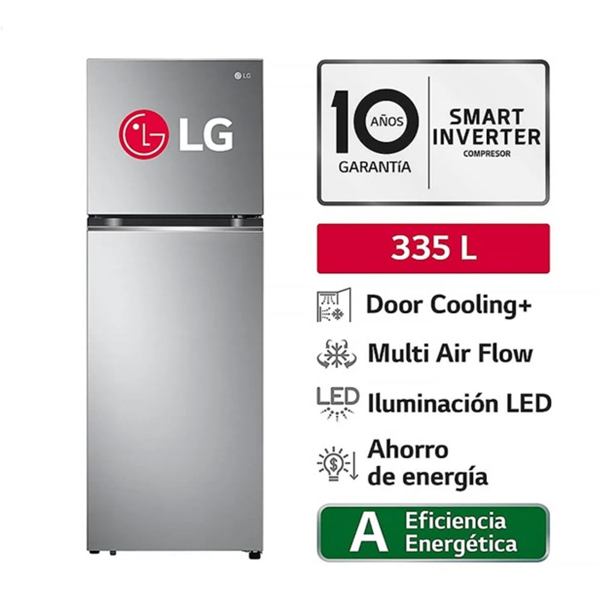 LG - Refrigeradora LG Top Freezer 459l Door Cooling Vt45kpyc