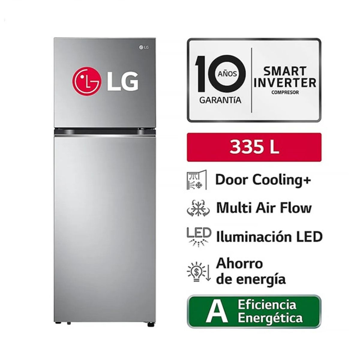LG - Refrigeradora LG Top Freezer 459l Door Cooling Vt45kpyc
