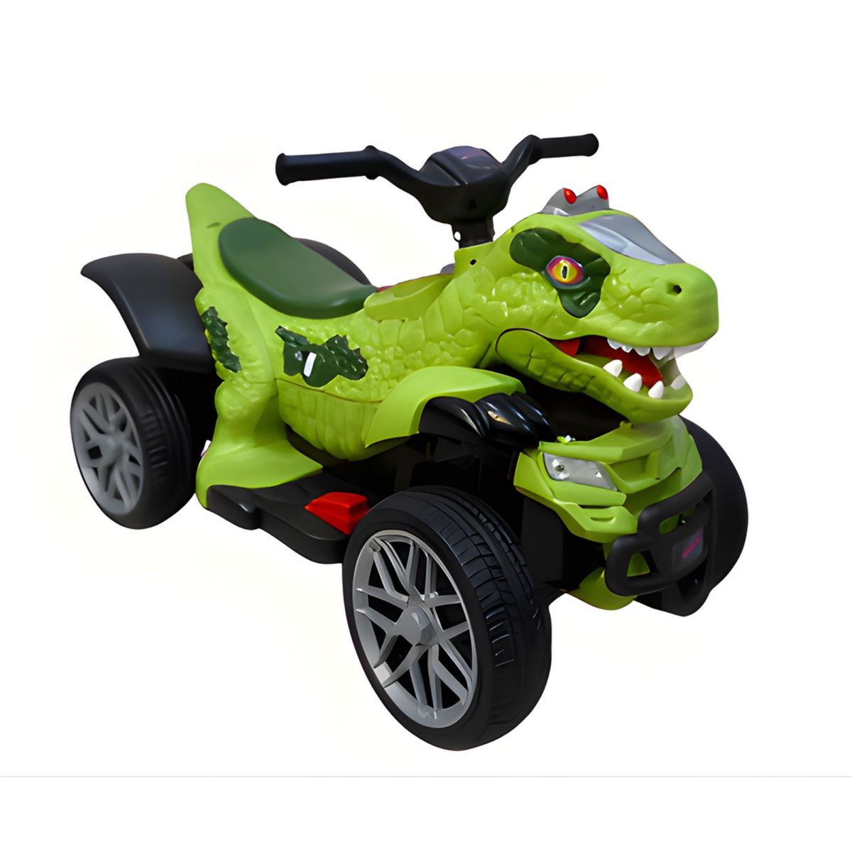 OEM - Cuatrimoto a batería para niños dinosaurio rex con control remoto verde