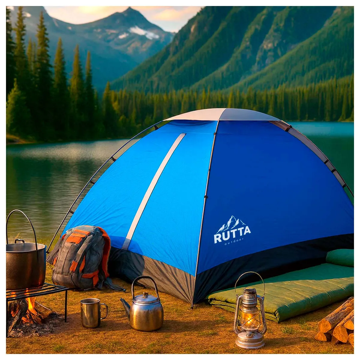ATLETIS - Carpa Modelo GoTent 2P Impermeable 450mm para Camping y Playa